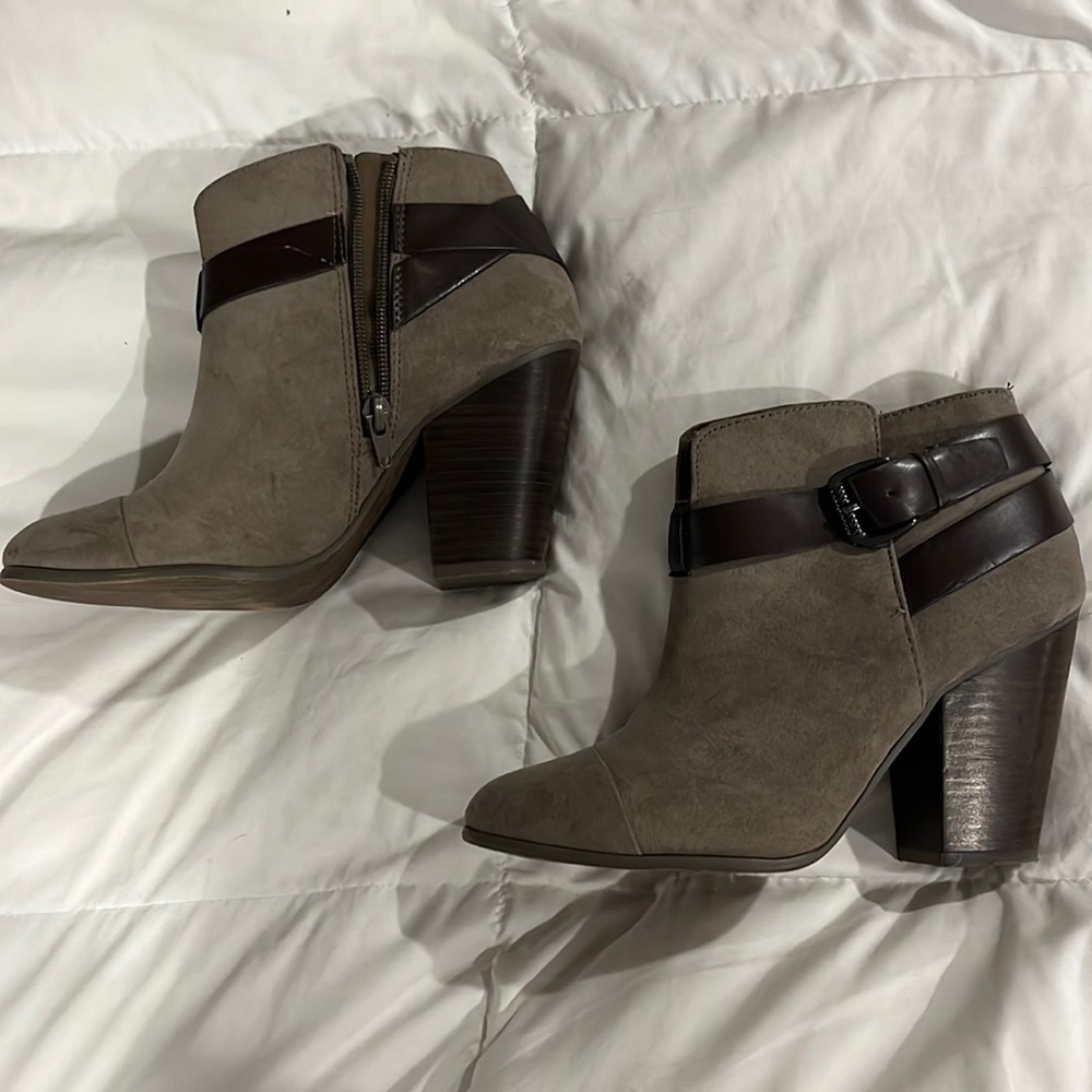 Gray ankle boots